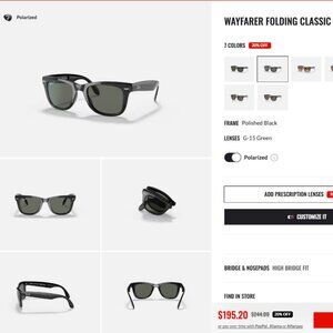 RayBan Wayfarer Folding Sunglasses Classic (black - unisex)